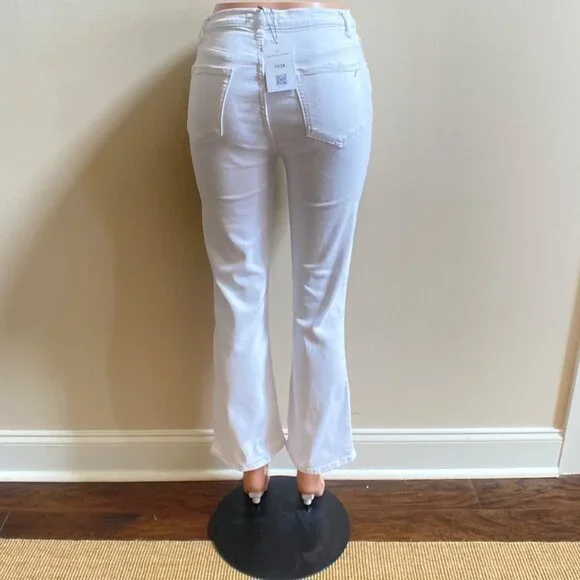 Current/Elliott Women's White Crop Flare Jeans, Size 28 - Picture 10 of 13